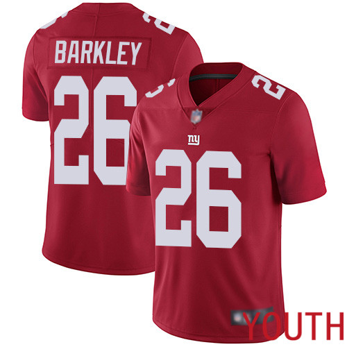Youth New York Giants #26 Saquon Barkley Red Limited Red Inverted Legend Football NFL Jersey